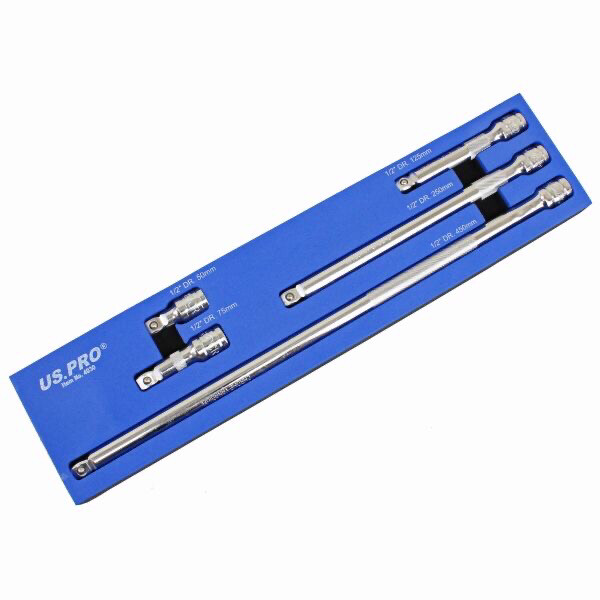 US PRO Tools 1/2” Dr Wobble Extension Bar Set 5Pc