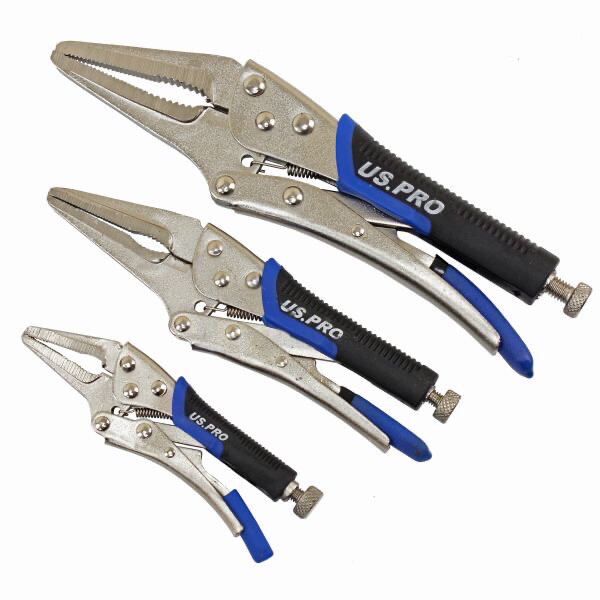 US PRO 3PC Long Nose Locking Plier Set 1846