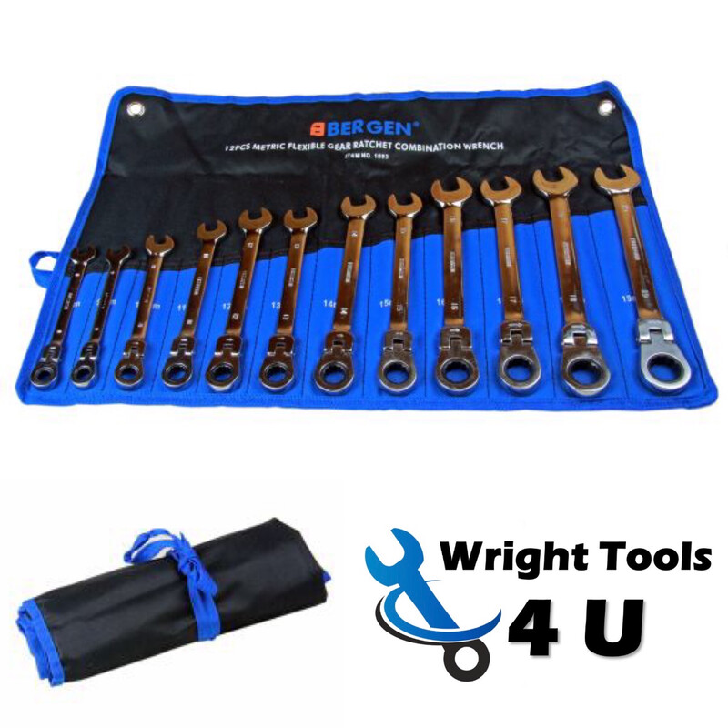 Bergen Tools 12PC Metric Flexible Head Ratchet Spanner Set
