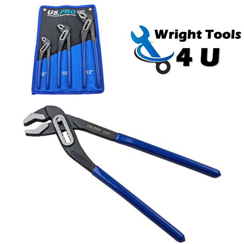US PRO Tools 3PC Box Joint Water Pump Plier Set 2267