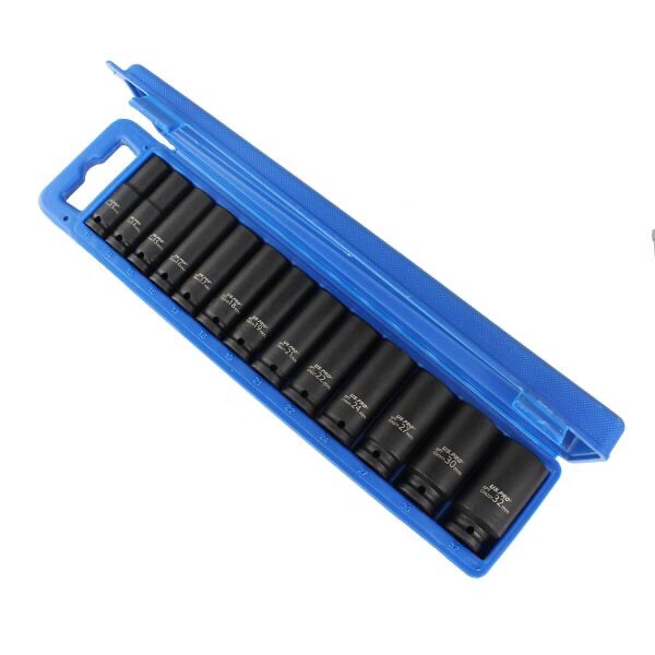 US PRO Tools 17Pc 1/2”DR Deep Impact Socket Set Metric 6PT 1397