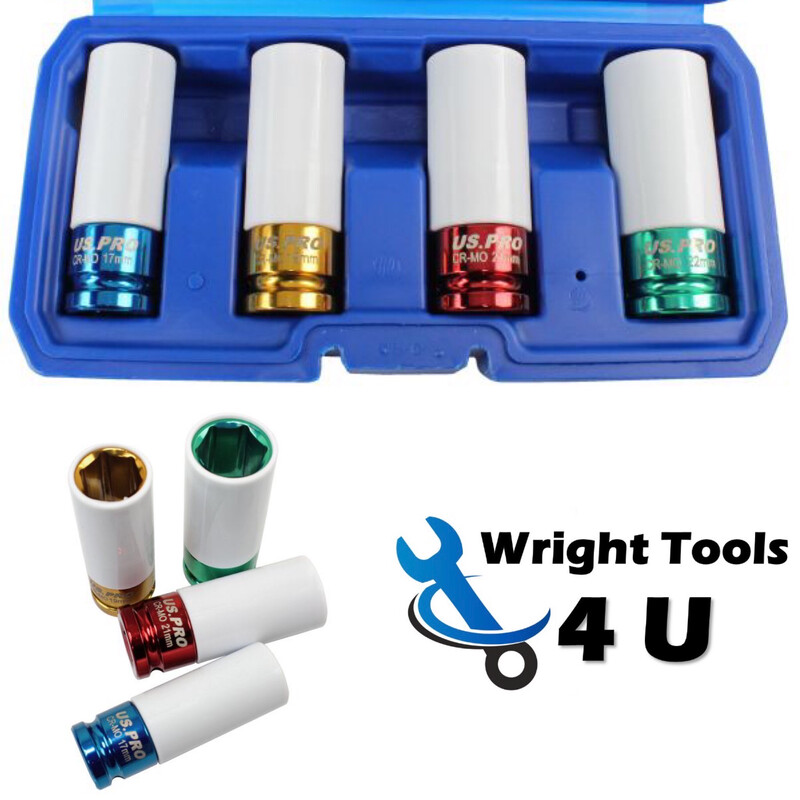 US PRO Tools 4PC Alloy Wheel Impact Socket Set 1687
