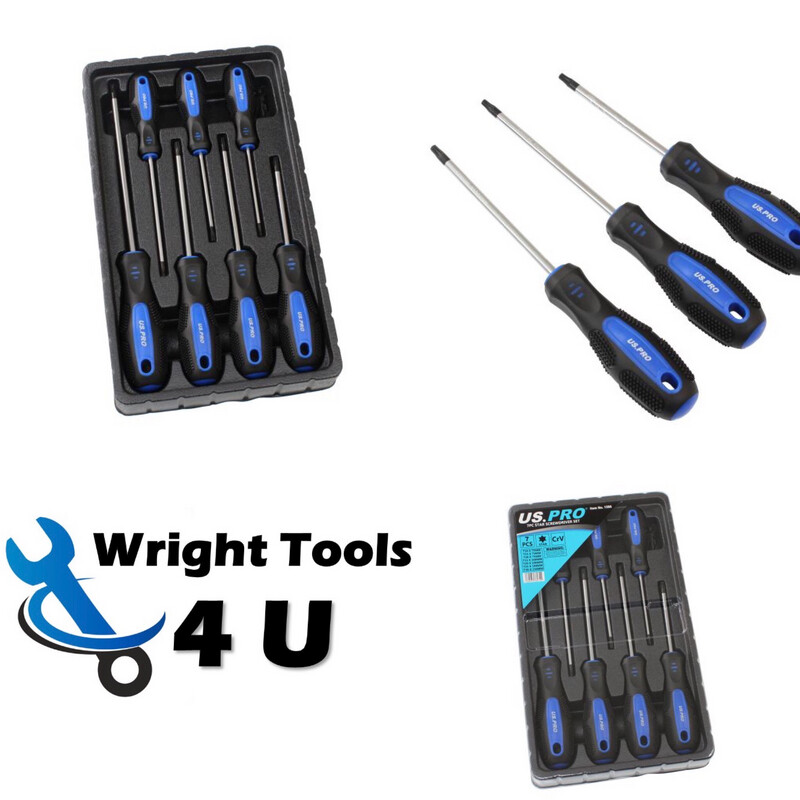 US PRO Tools 7Pc Torx Star Screwdriver Set T8-T30 4621