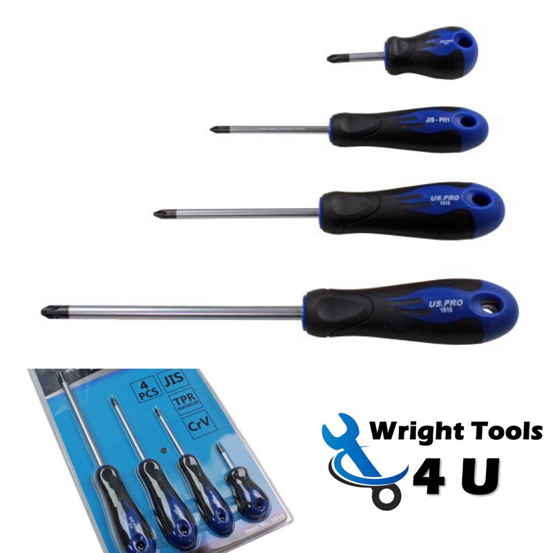 US PRO Tools 4Pc Japanese Industry Standard Screwdriver Set JIS