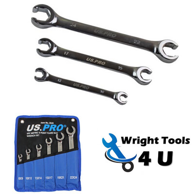 6Pc Metric 6 Point Flare Nut Wrench Set By US.PRO Tools