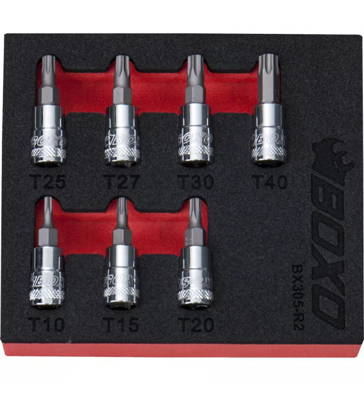 BOXO 7Pc 1/4” Dr Torx Bit Socket Set