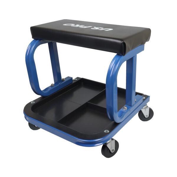 US PRO Tools Mechanics Rolling Stool With Padded Seat Storage 5027