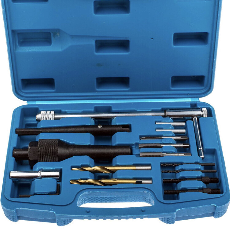 Damaged Glow Plug Removal Tool Set Repair Re-Thread & Fit M8 & M10 Puller