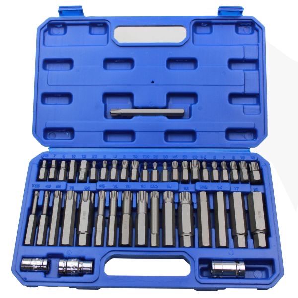 US PRO Tools 42pc Bit Set Hex,Allen,Torx,Star,Spline Bit Sockets 3/8 & 1/2" 2291