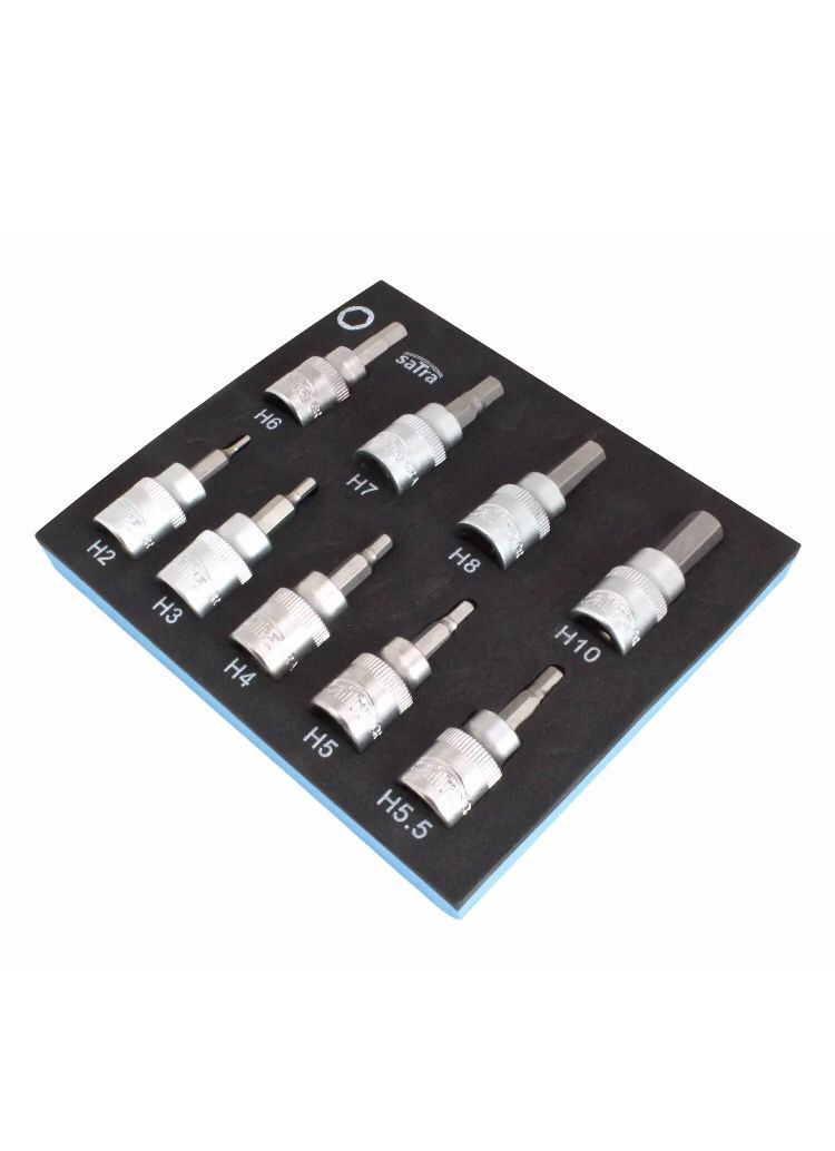 Satra Tools 9pc 3/8" Hex Socket Bit Set  2-10mm S-A938H