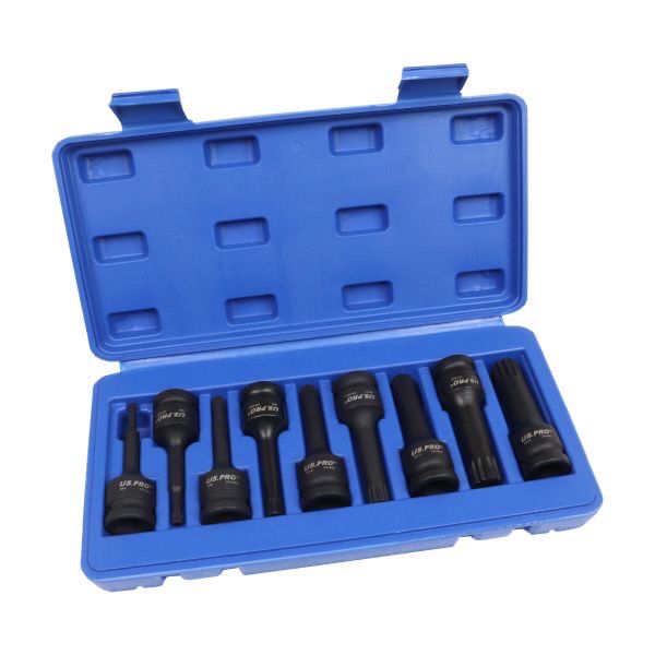US PRO Tools Impact Spline Socket Set 1/2" Drive Impact M5 - M18 7541