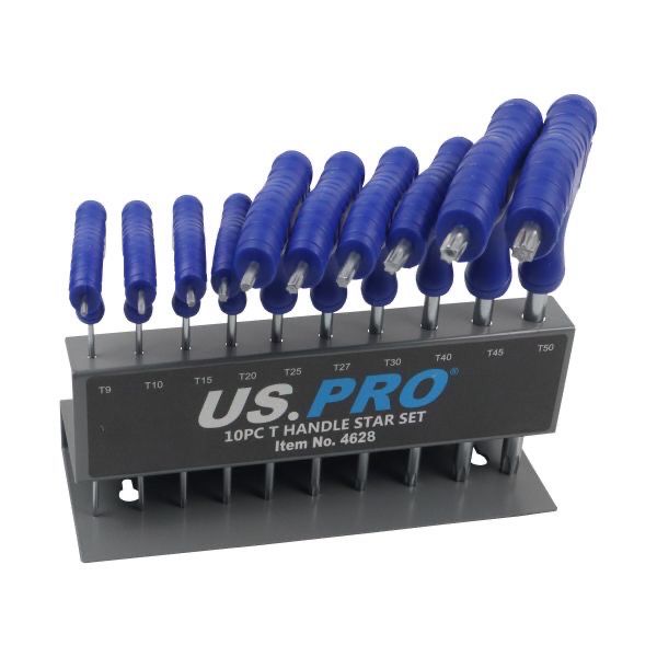 US PRO Tools T Handle Torx Key Set T9 - T50 4628