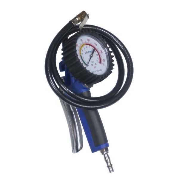 US PRO Tools Heavy Duty Tyre Inflator with Gauge Long Reach 8817
