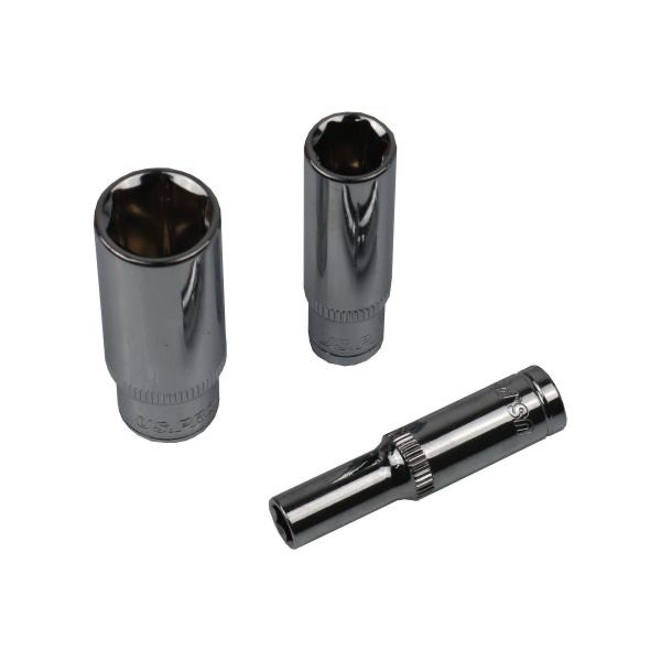 US PRO Tools 1/4” Drive 6 Point Deep Metric Socket Set
