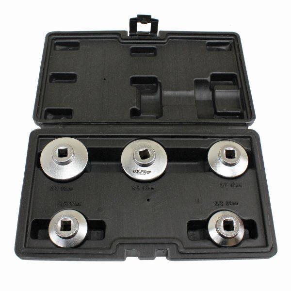 US PRO Tools 5pc 3/8" Dr Low Profile Oil Filter Wrench Socket Set 3235