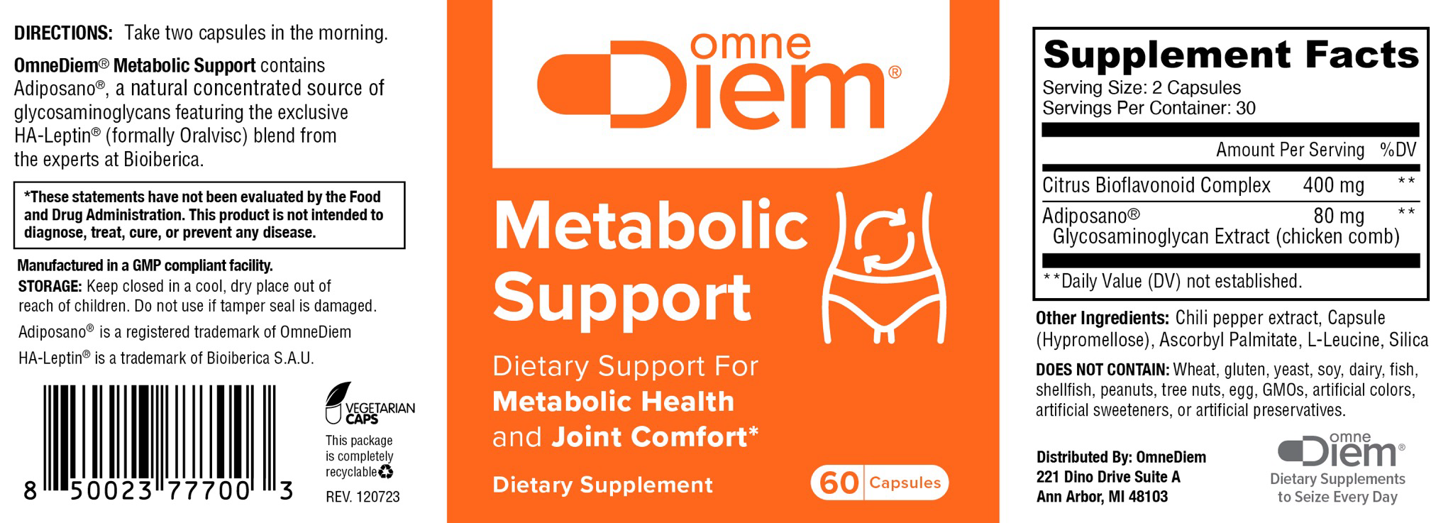 Metabolic Support with Adiposano 60 Capsules