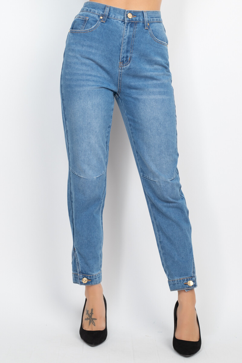 Cuffed-button Jeans