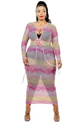 Fishnet Overlay Dress