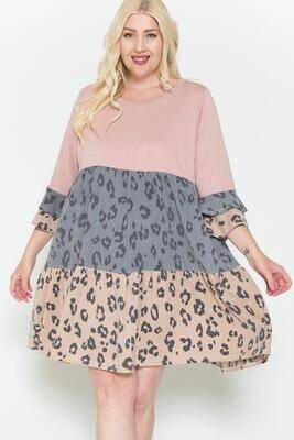 Ruffled Leopard Print Dress