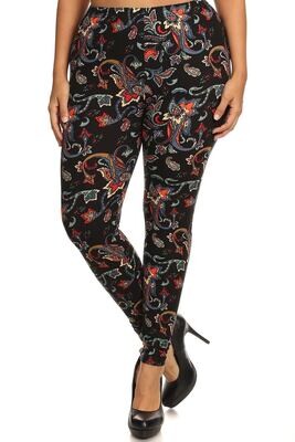 Floral Abstract Print Legging