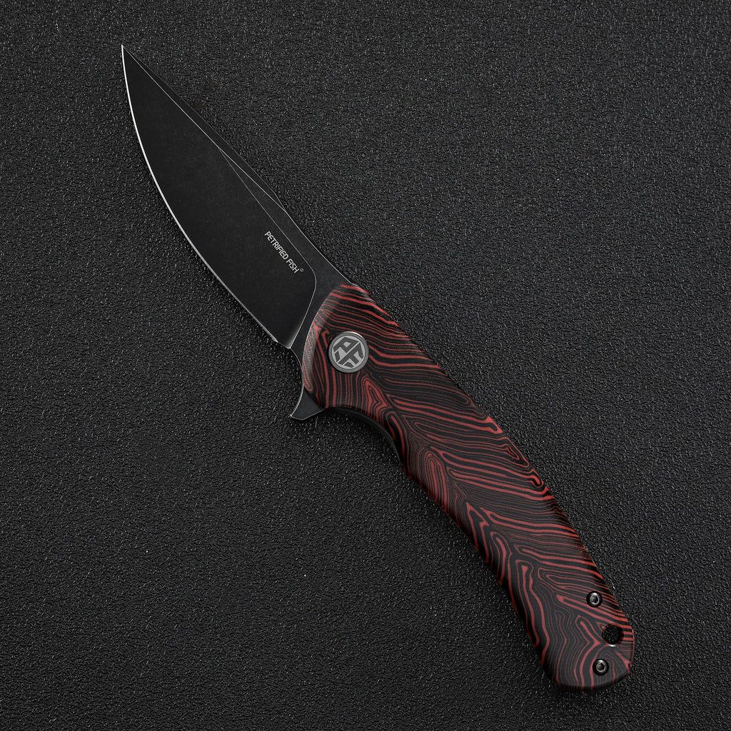 Petrified fish Warrior Red Damask pattern G10