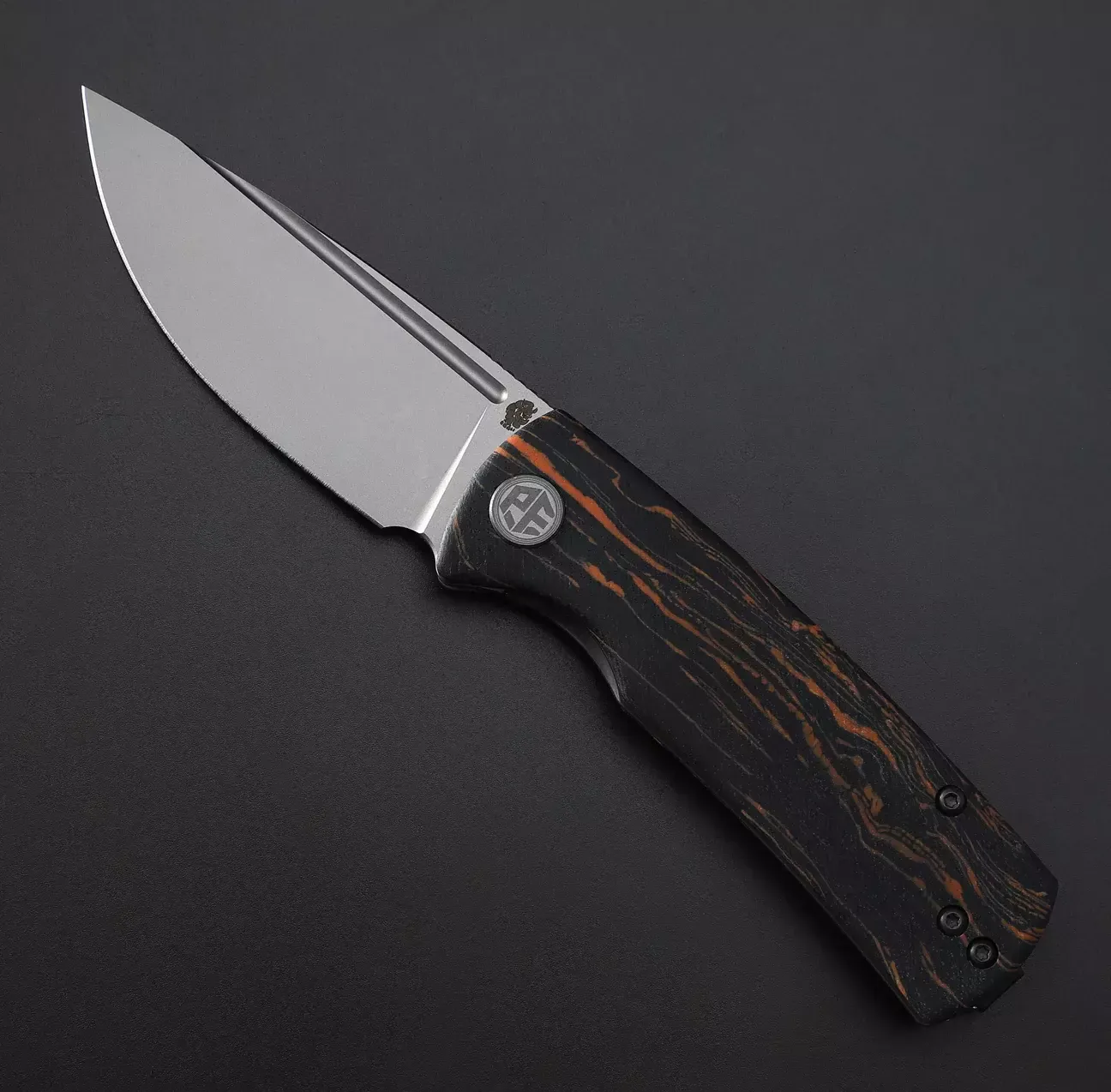Petrified Fish Beluga mini Orange Damask pattern G10
