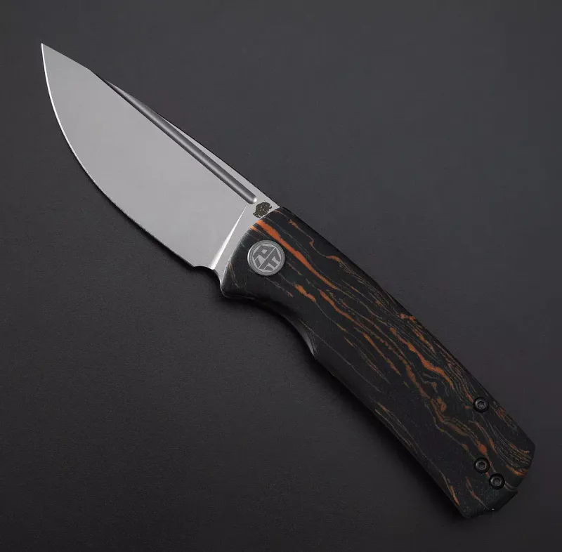 Petrified Fish Beluga mini Orange Damask pattern G10