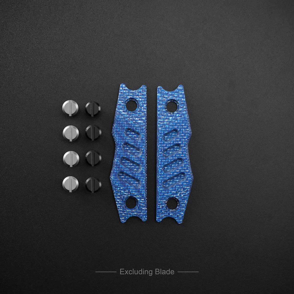 Petrified Fish Blue Carbon Fiber Overlay for Bison L Handle