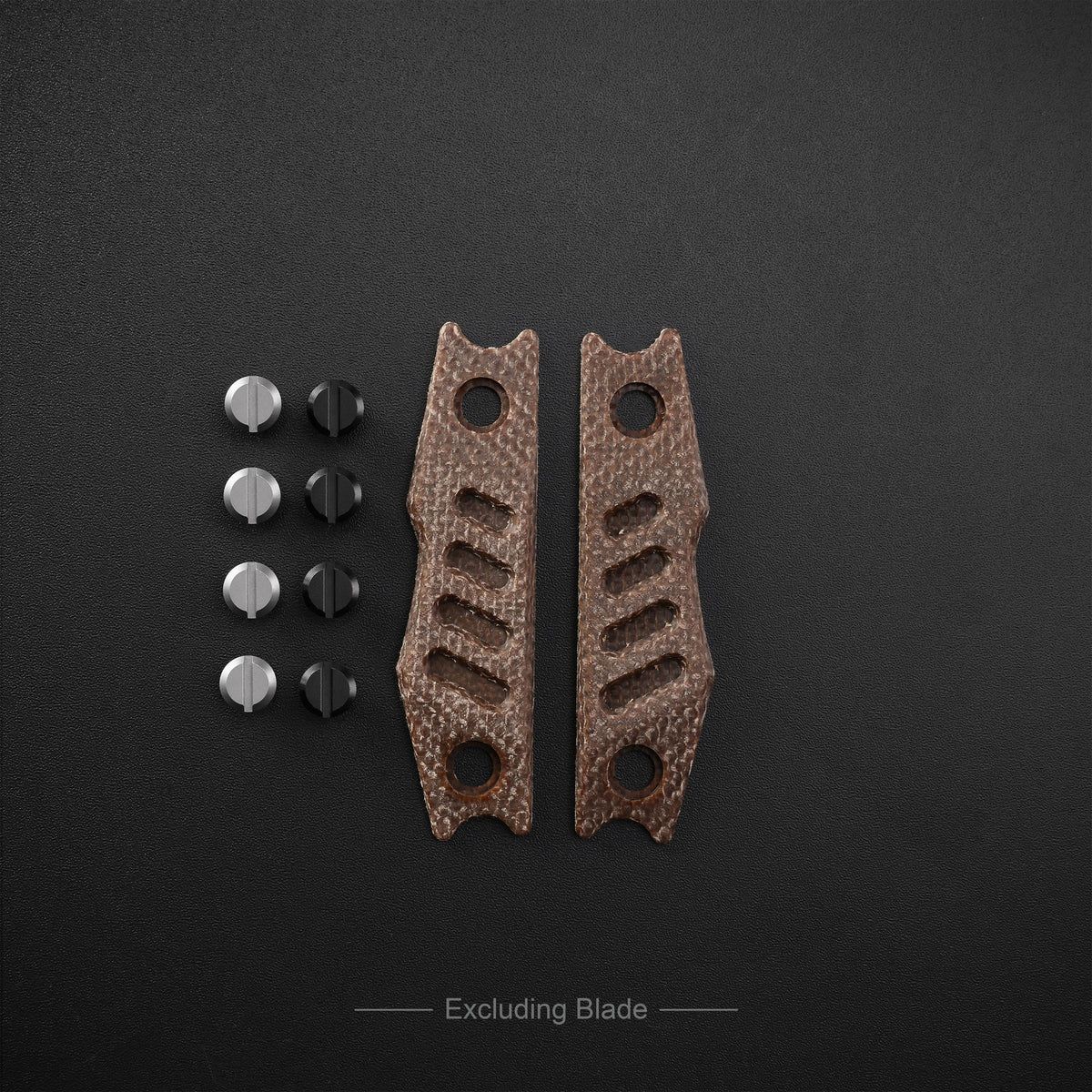 Petrified Fish Brown Micarta Overlay for Bison L Handle