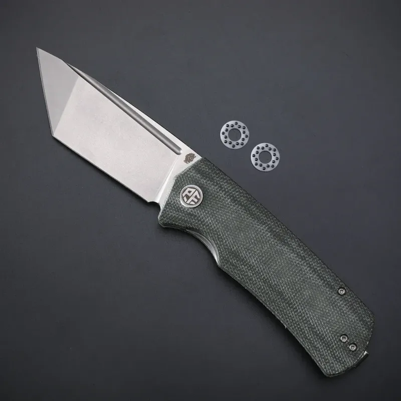 Petrified Fish Beluga Tanto Green micarta