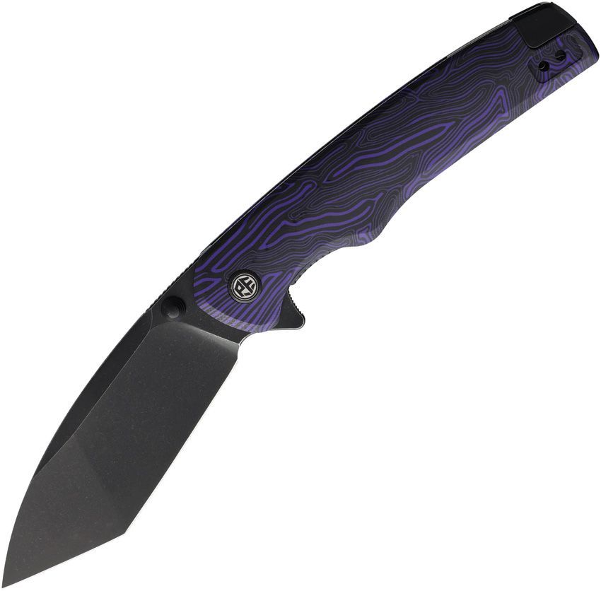 Petrified Fish Bat PFE20 N690 Steel, Purple Black Gmascus