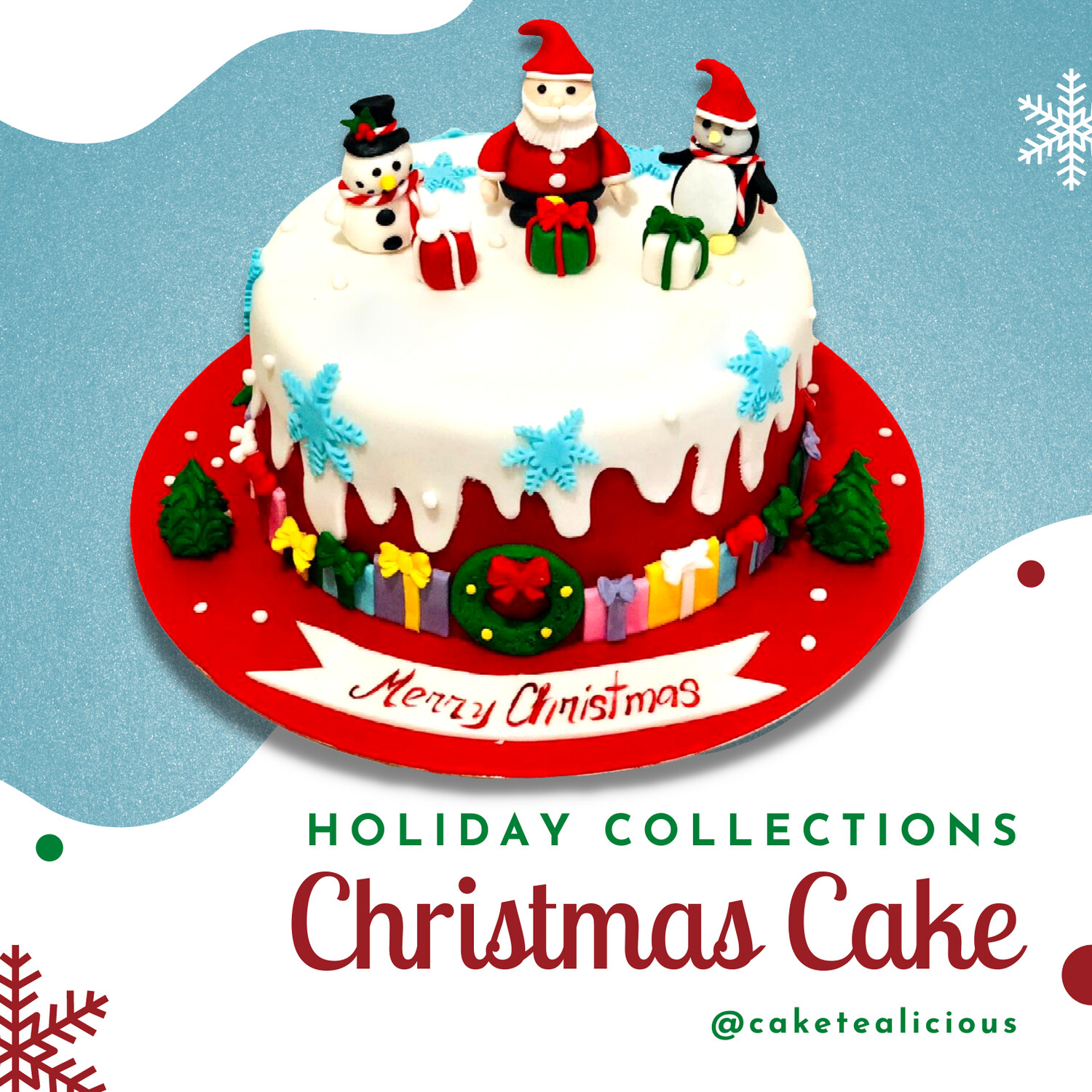 Christmas Santa with Friends Cake