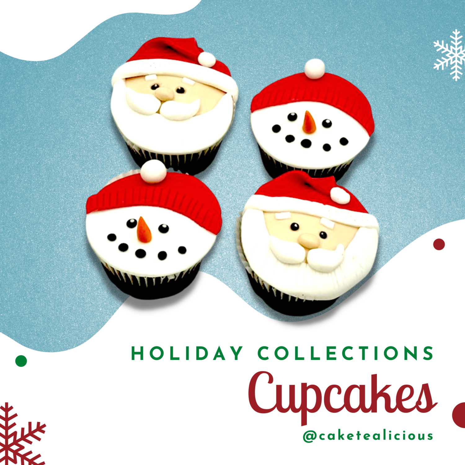 Christmas Edition Cupcake Box of 4