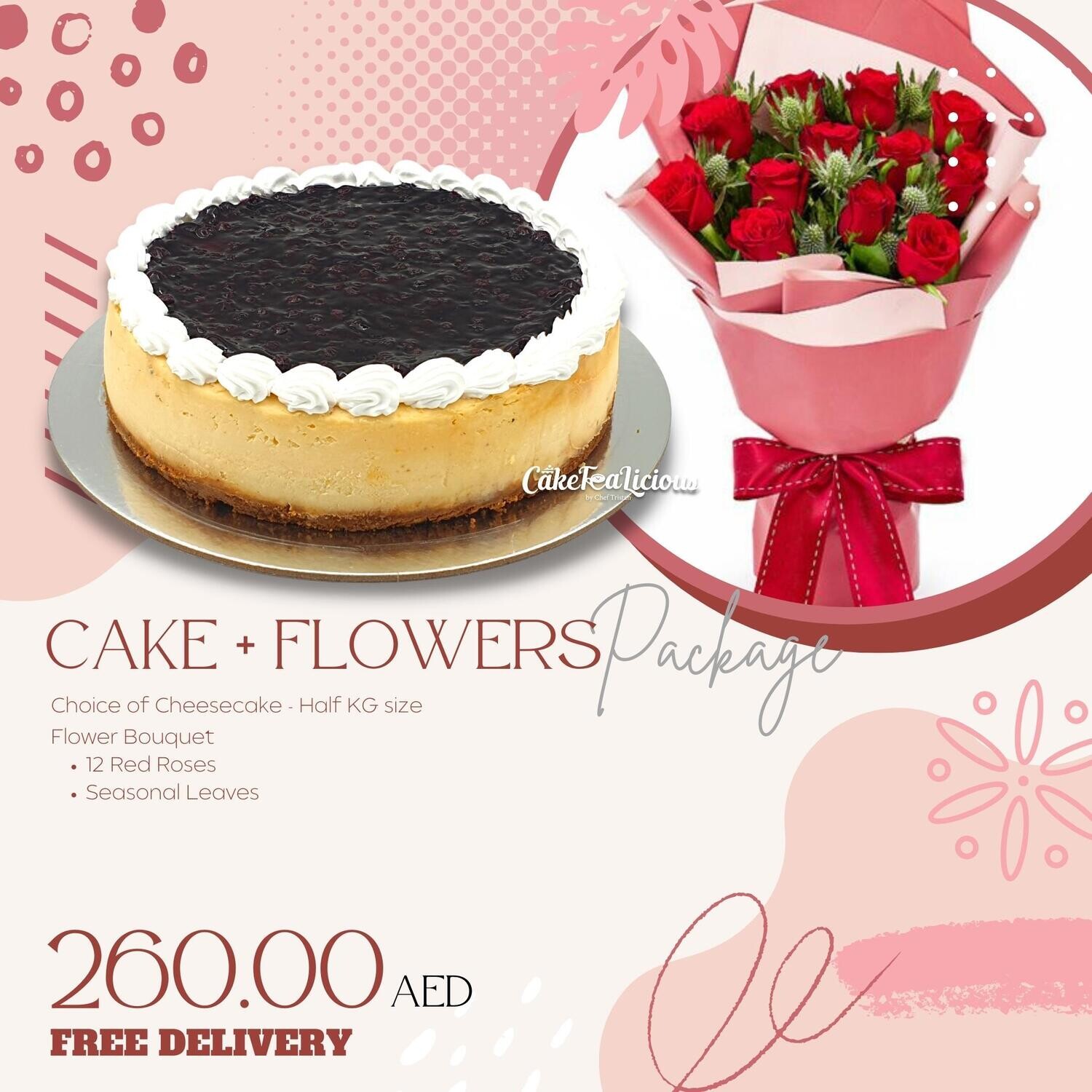 260 aed Cake+Flower Package