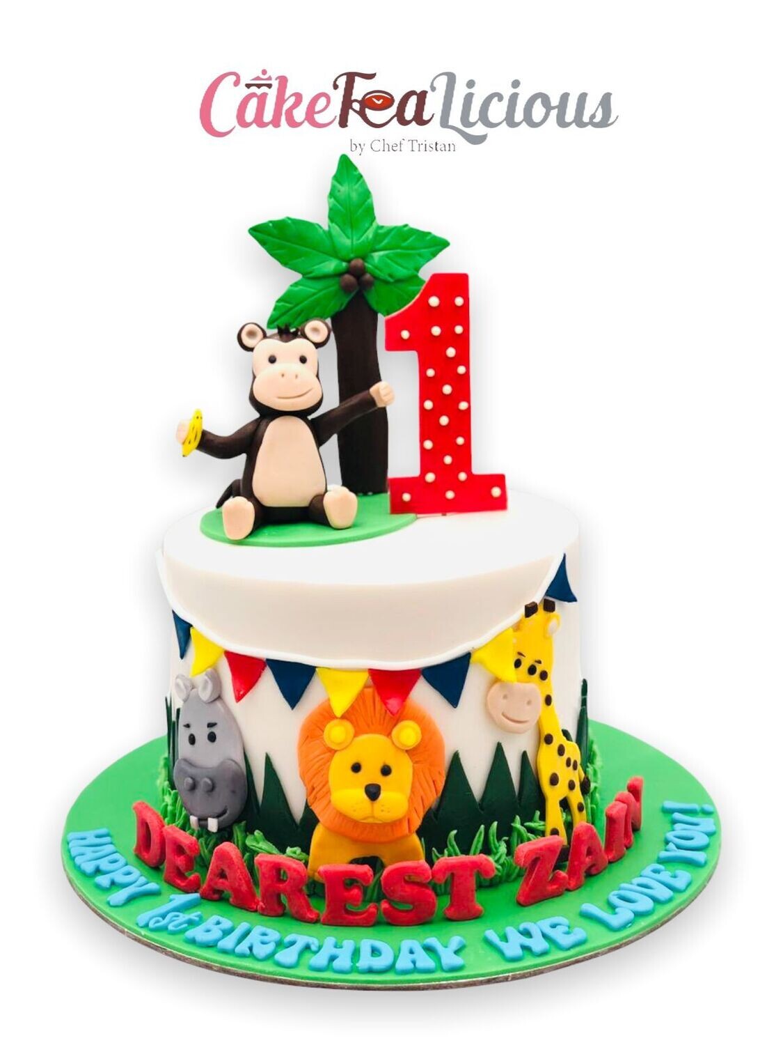 Safari Monkey Top Cake