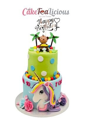 Safari and Unicorn Theme Cake