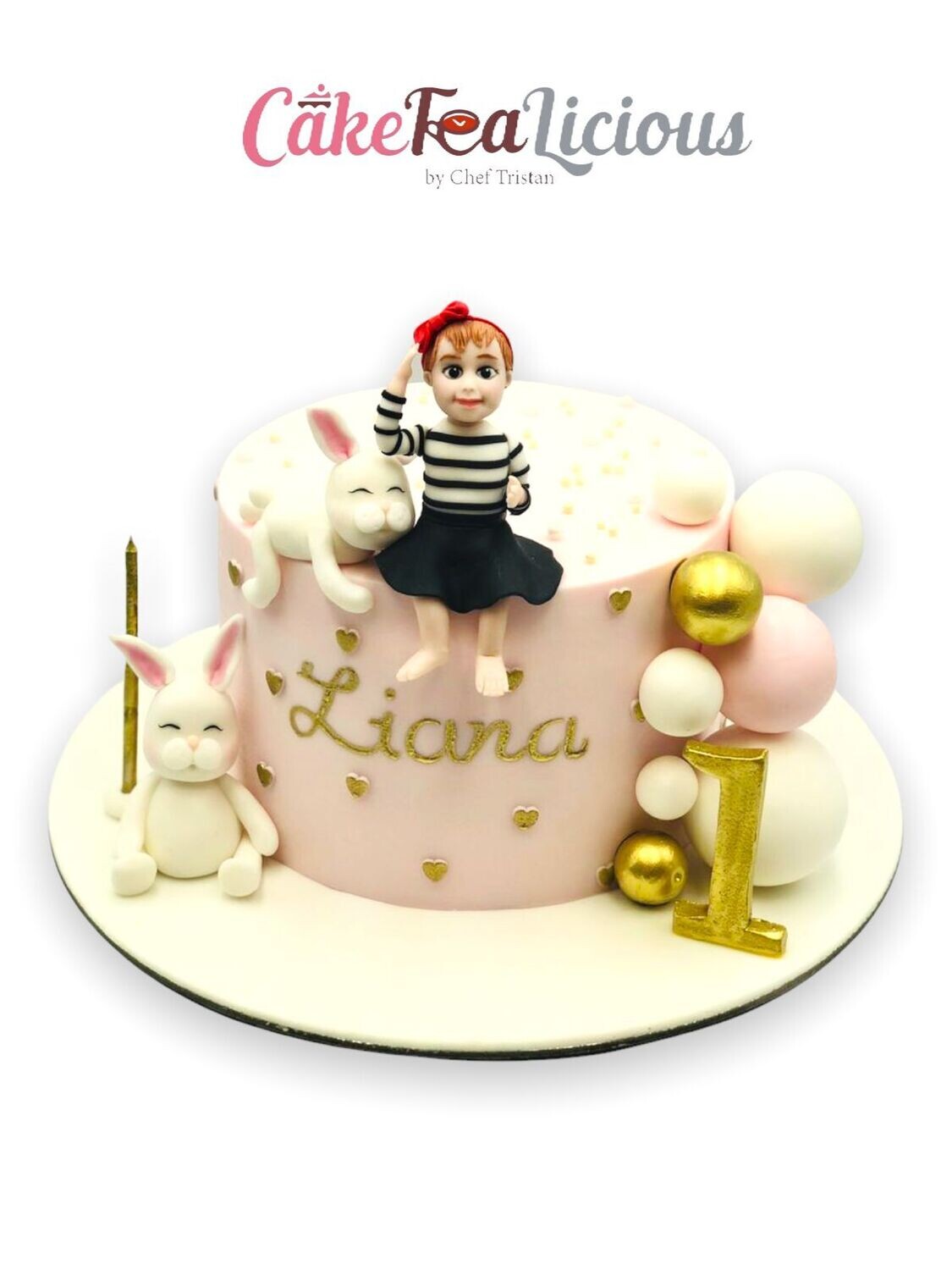 3D Little Girl w Rabbit Cake