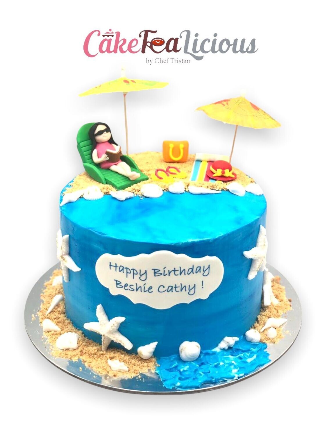 Lady in the Beach Cake