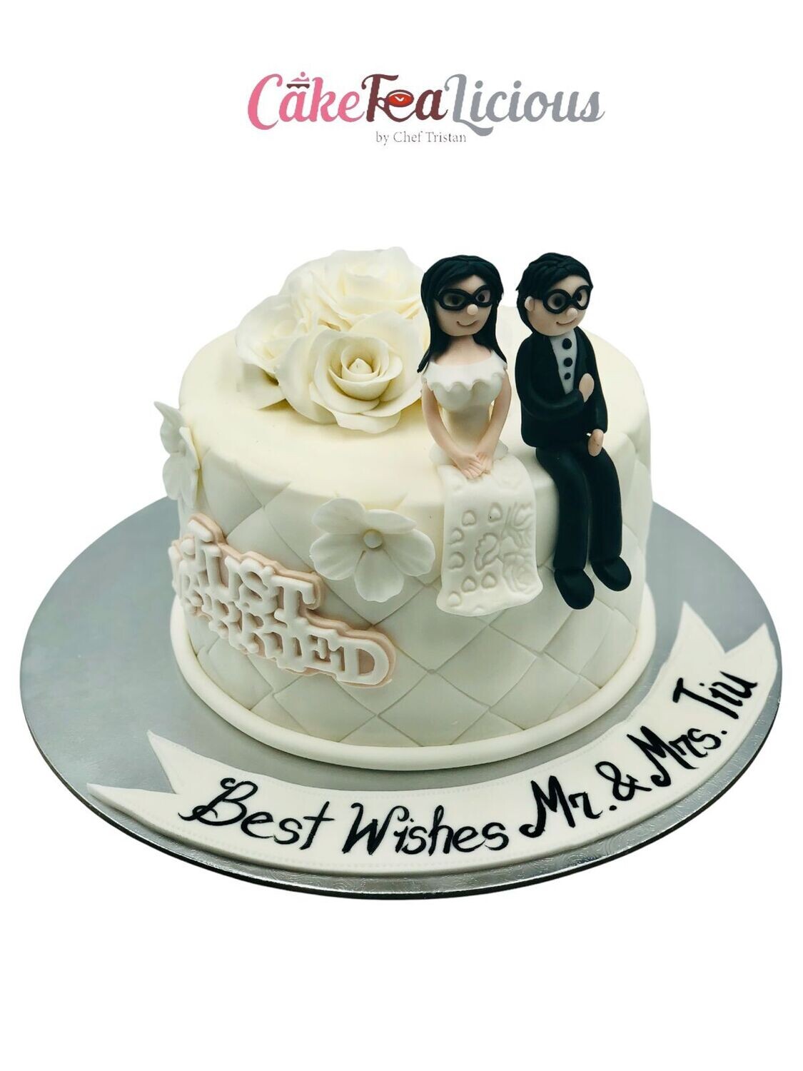 3D Bride & Groom Wedding Cake