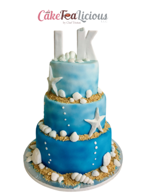 Ocean Theme Tower Cake