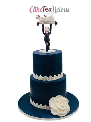 Lifting Bride Wedding Cake