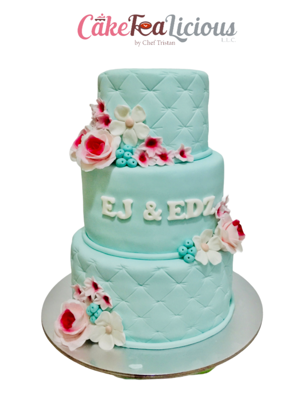 Pillow Style Wedding Tower Cake