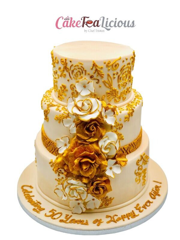 Golden Wedding Cake