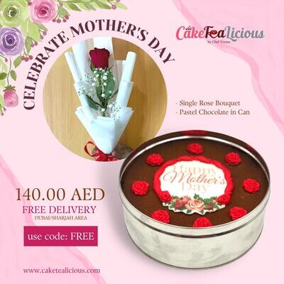 140aed Mother's day Pastel Chocolate in Can w/ Flower