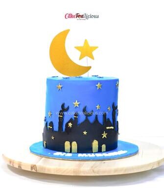 Eid Mubarak Blue Cake