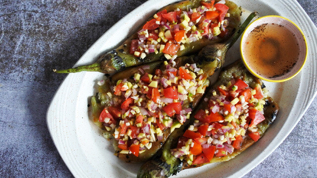 Ensaladang Talong at Okra