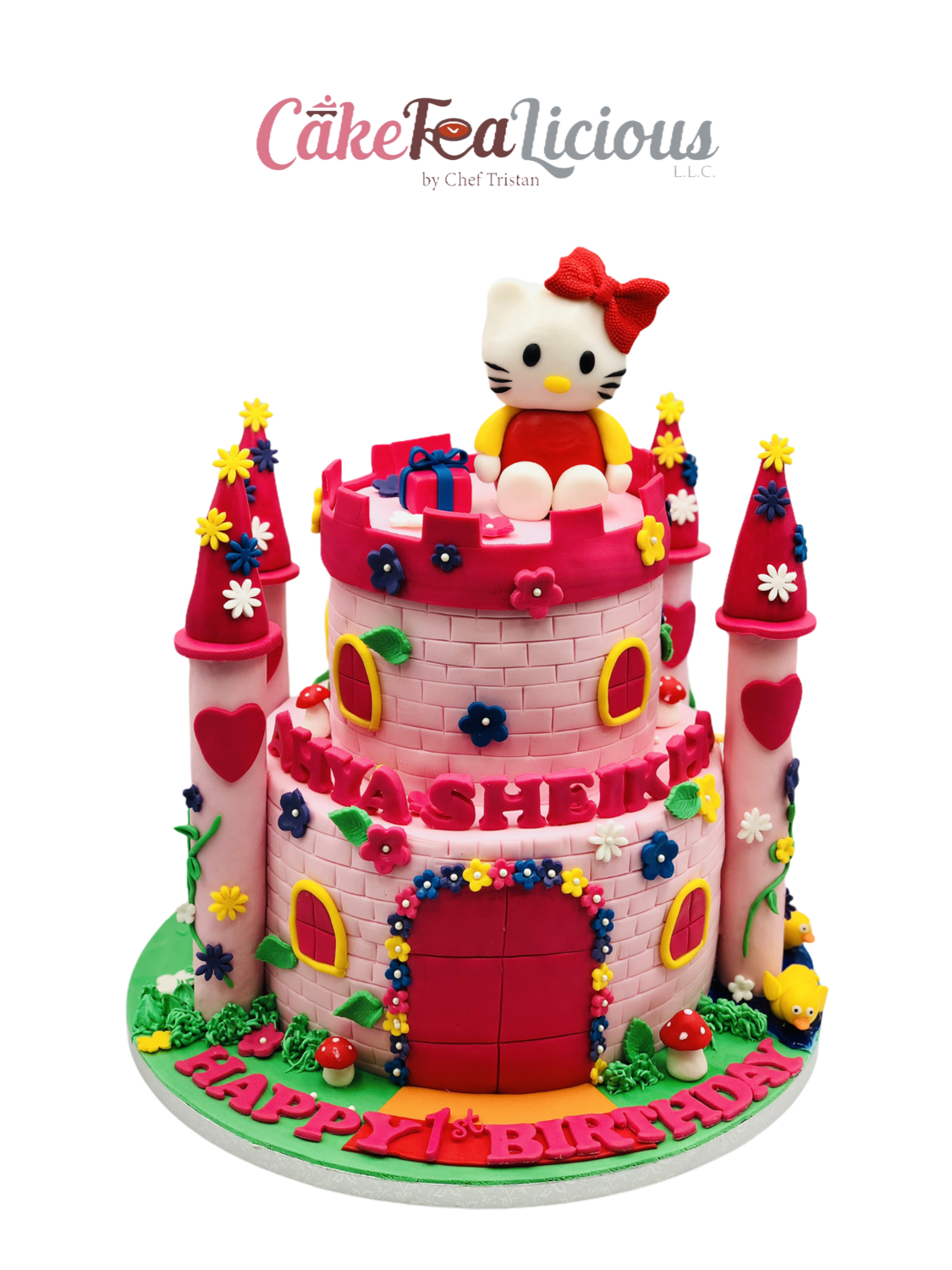Hello Kitty Castle Cake