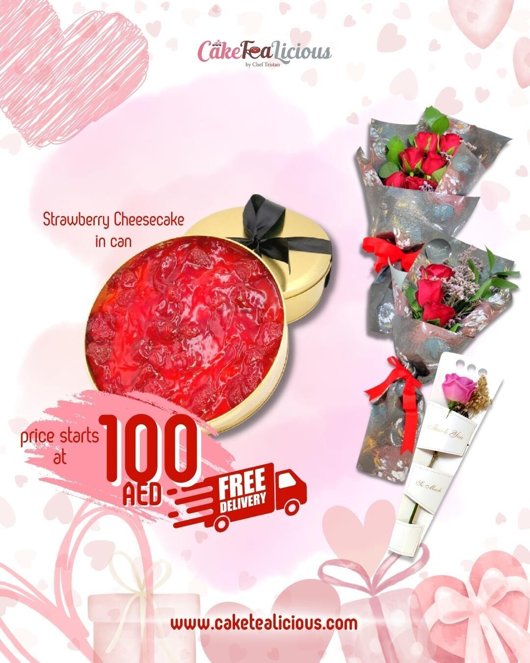 Strawberry Cheesecake in Can Valentine Package