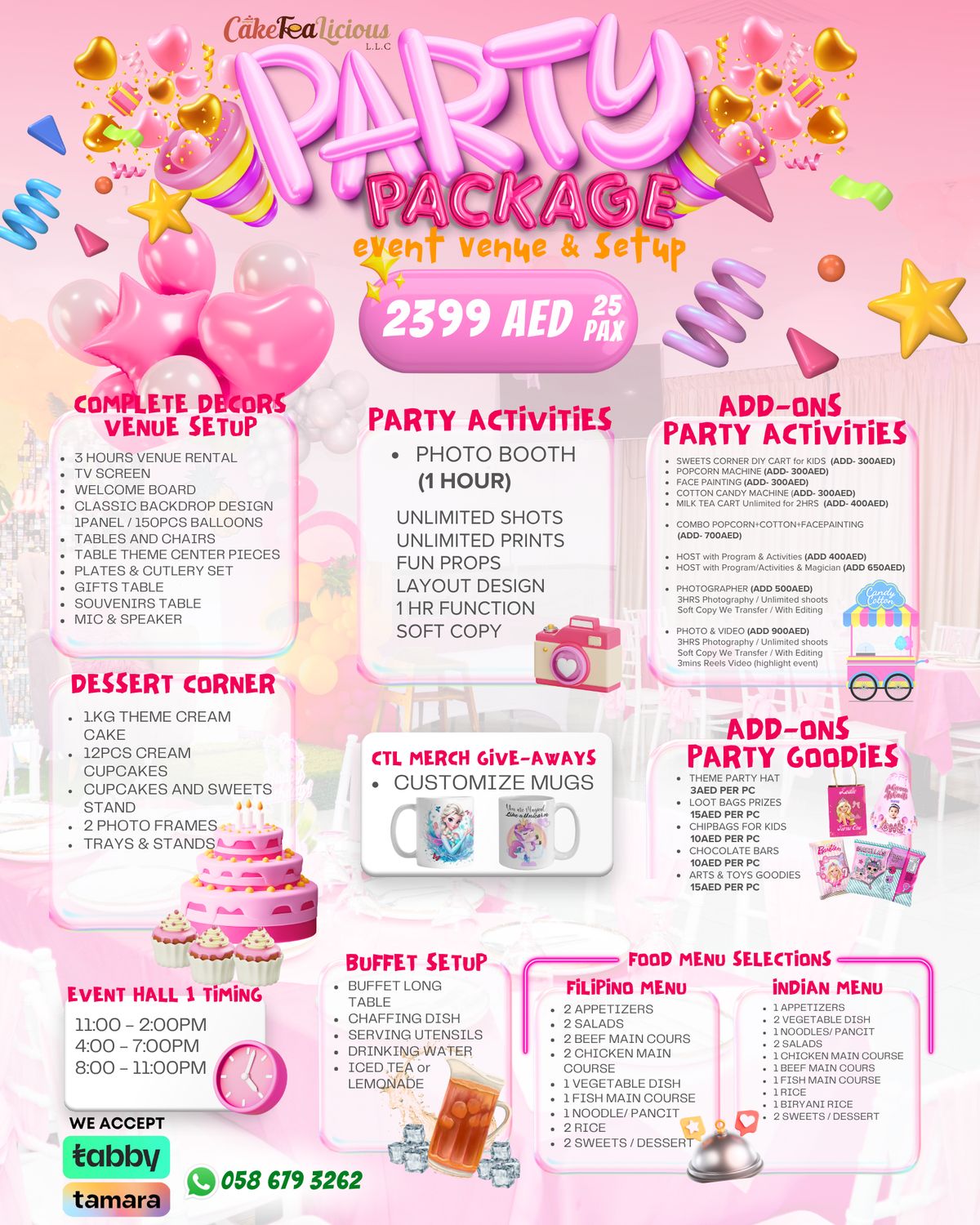 25PAX 2399 Birthday Hall1 Deira Package