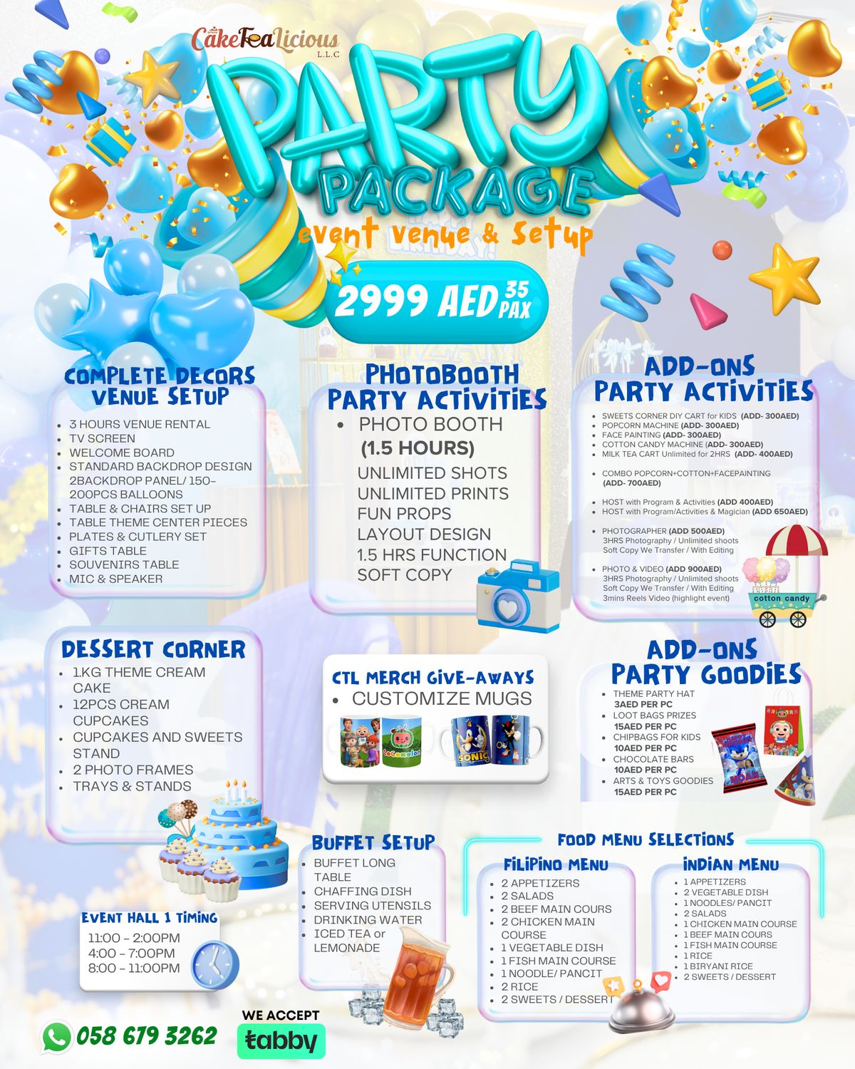 35PAX 2999 Birthday Hall1 Deira Package